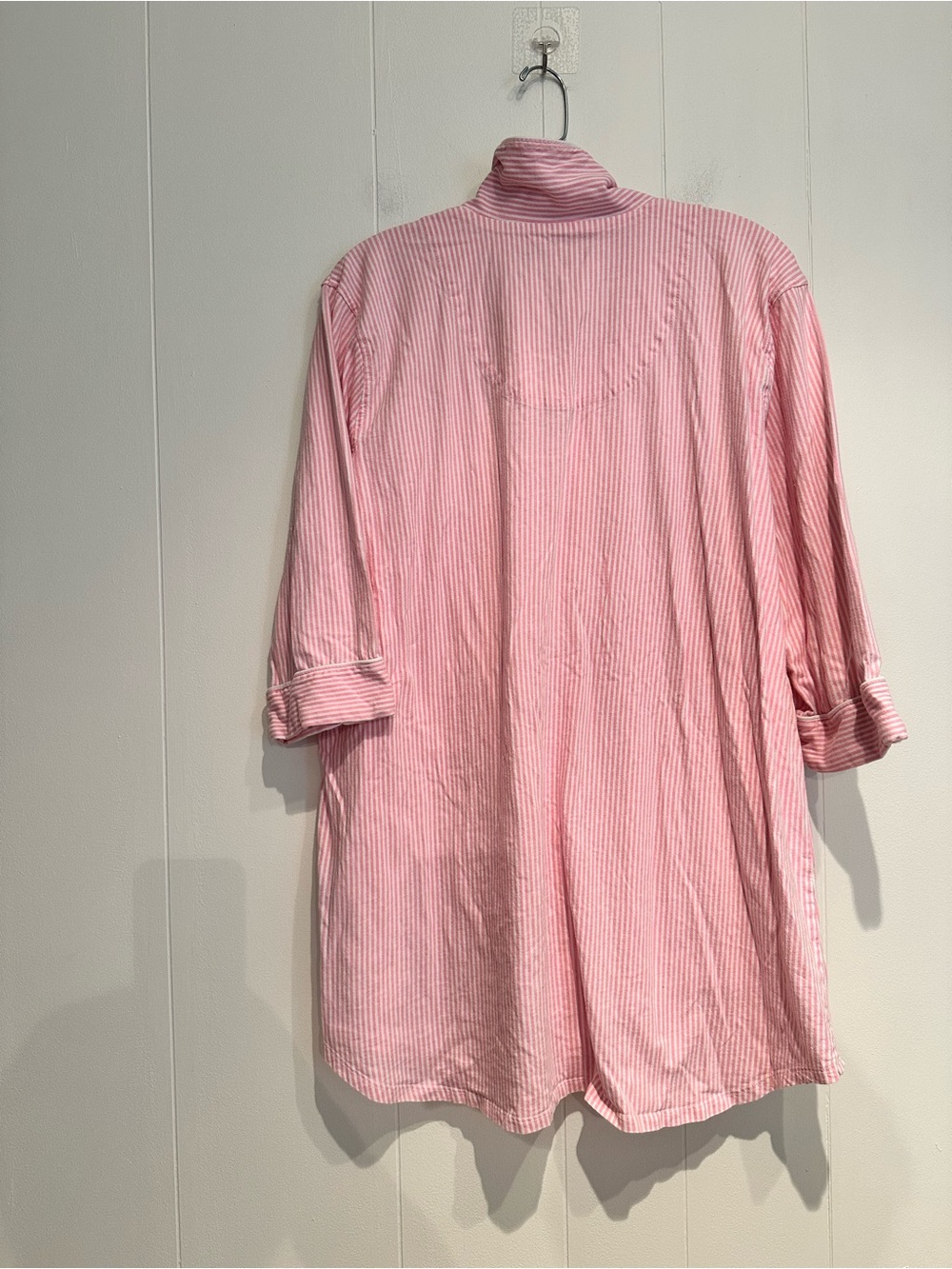 Lauren Ralph Lauren Pink Stripe Cotton Sleepshirt Nightshirt Pajama XL - Picture 9 of 10